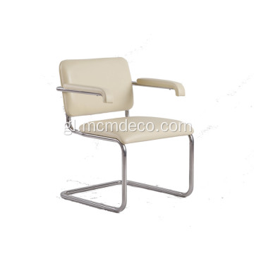 Cadeira moderna de coiro tapizada de Cesca